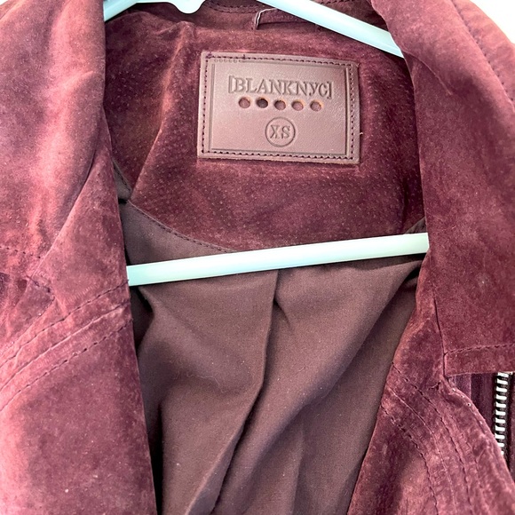 Blank NYC purple suede moto jacket with belt - Picture 4 of 4